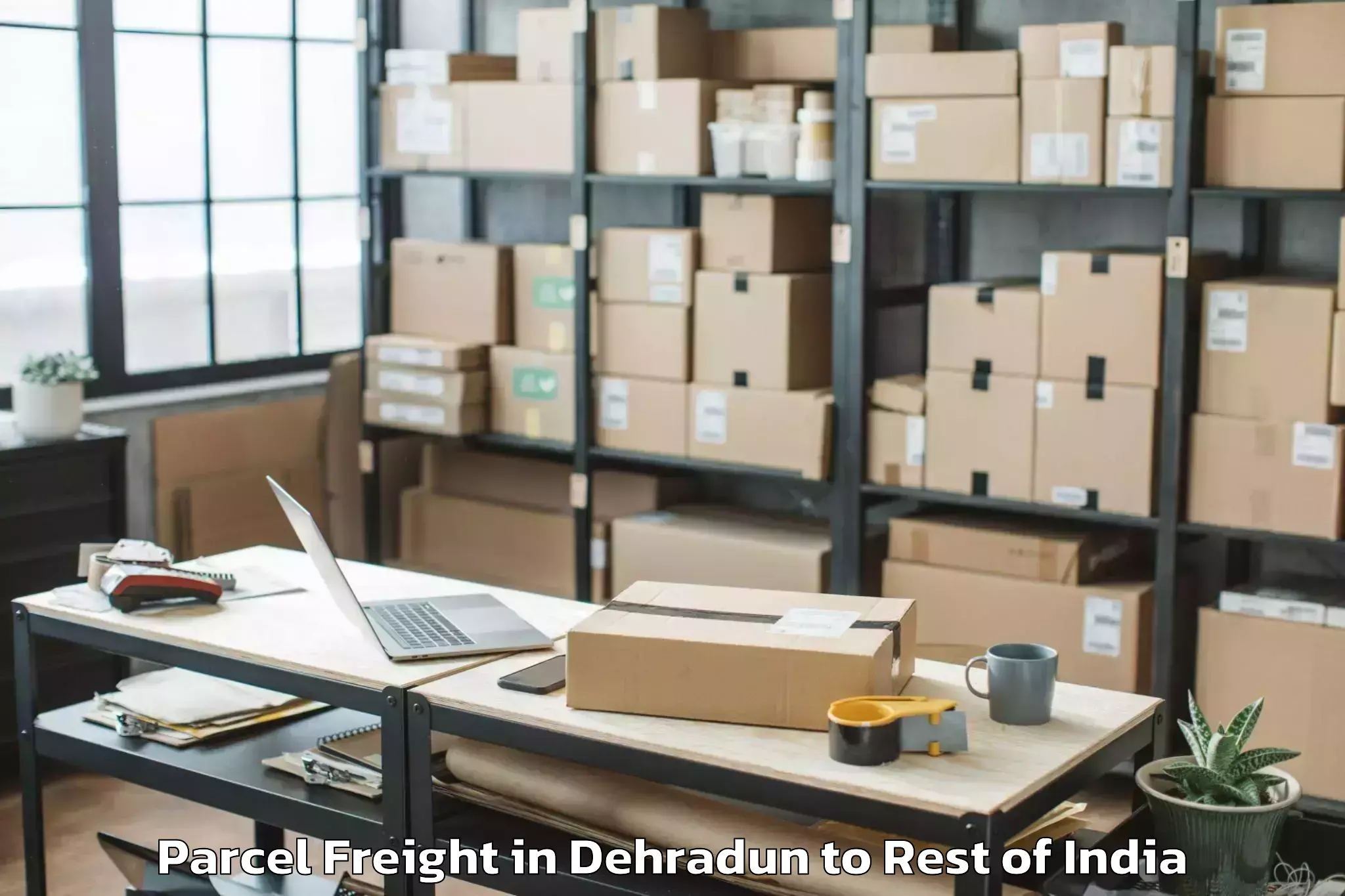 Book Dehradun to Mella Chervu Parcel Freight